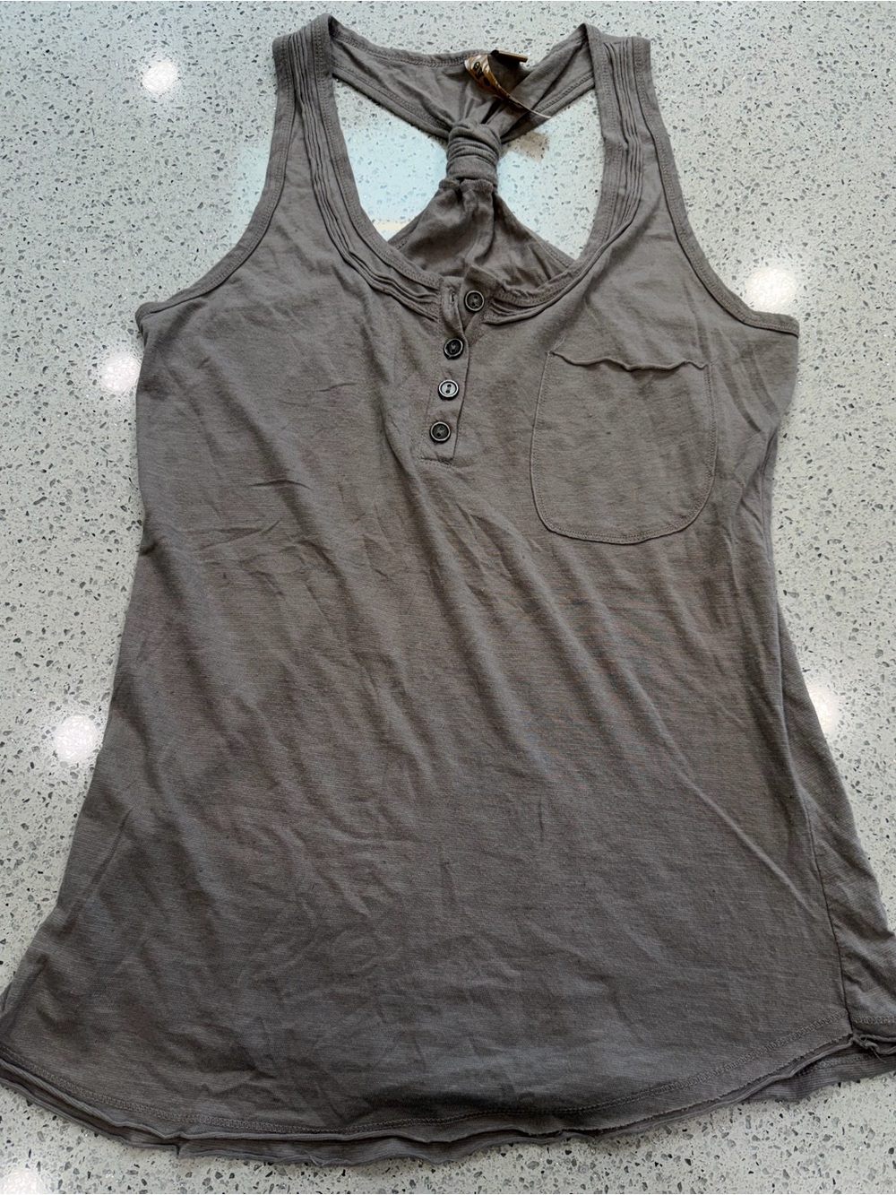 Women’s Knot-Back Tank Top in Grey